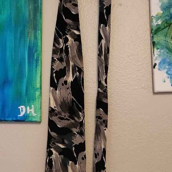 Tie black & grey 100% silk Pierre Balmann like watercolor beautiful wedding to c - Picture 4 of 9